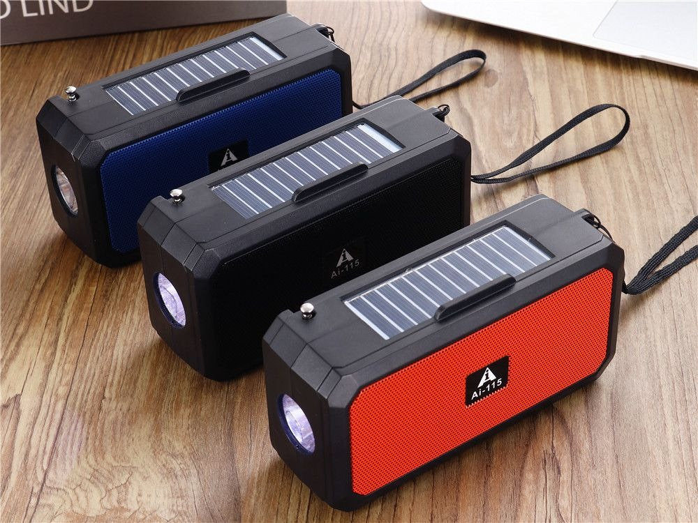 Radio Solar para emergencia, BT con Linterna, Soporte Móvil y Antena FM